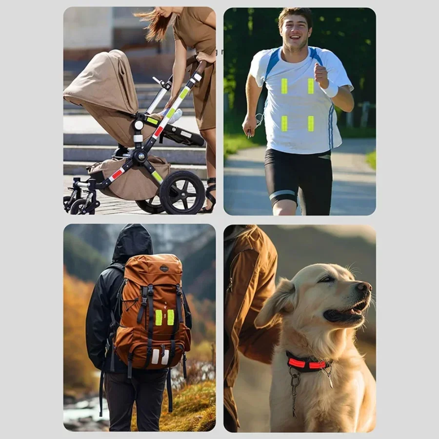 10PCS Baby Stroller Anti-collision Reflective Patch Bicycle Night Light Patch Safety Warning Multiple Uses Glow Stickers