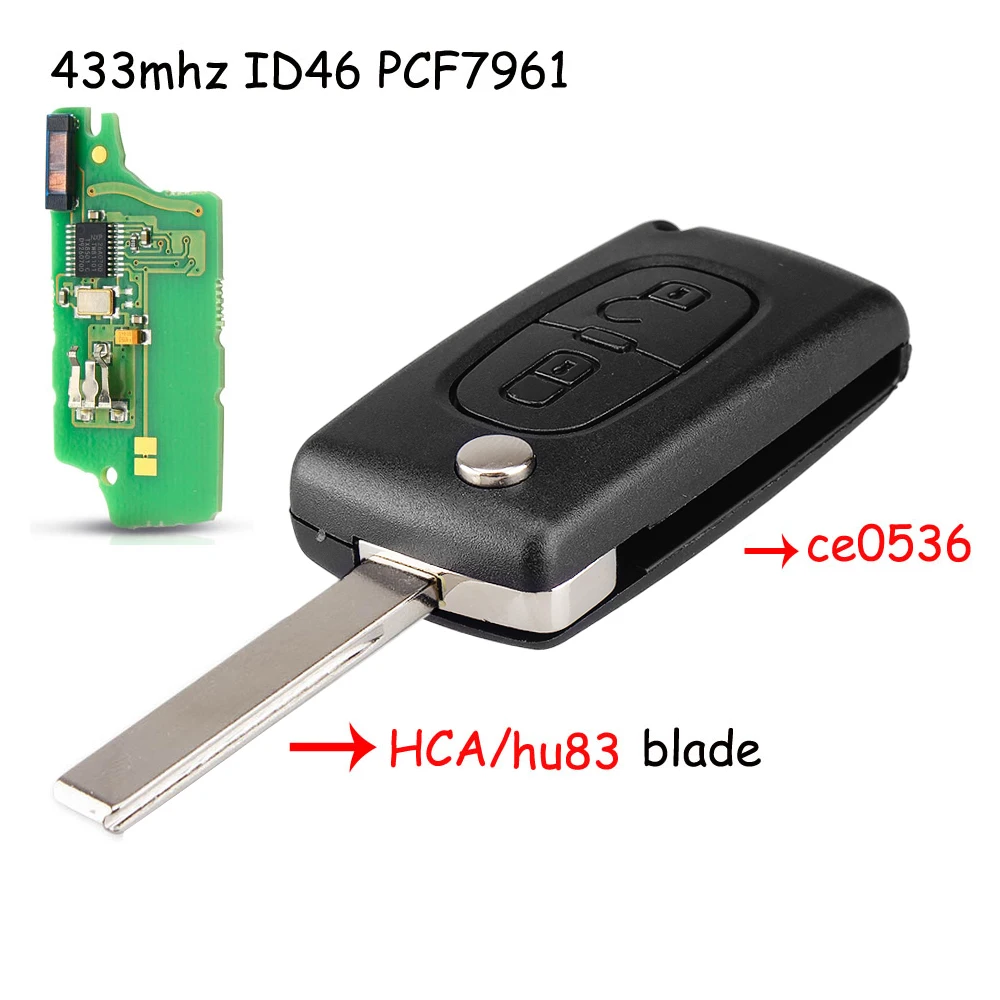 Coque/Boitier Pour Télécommande Plip Clé Pour Peugeot 107 207 308 307 407 807 3008 Partner ✚ Switch ✚ Pile CR1620 VARTA - Kit IRace Keys