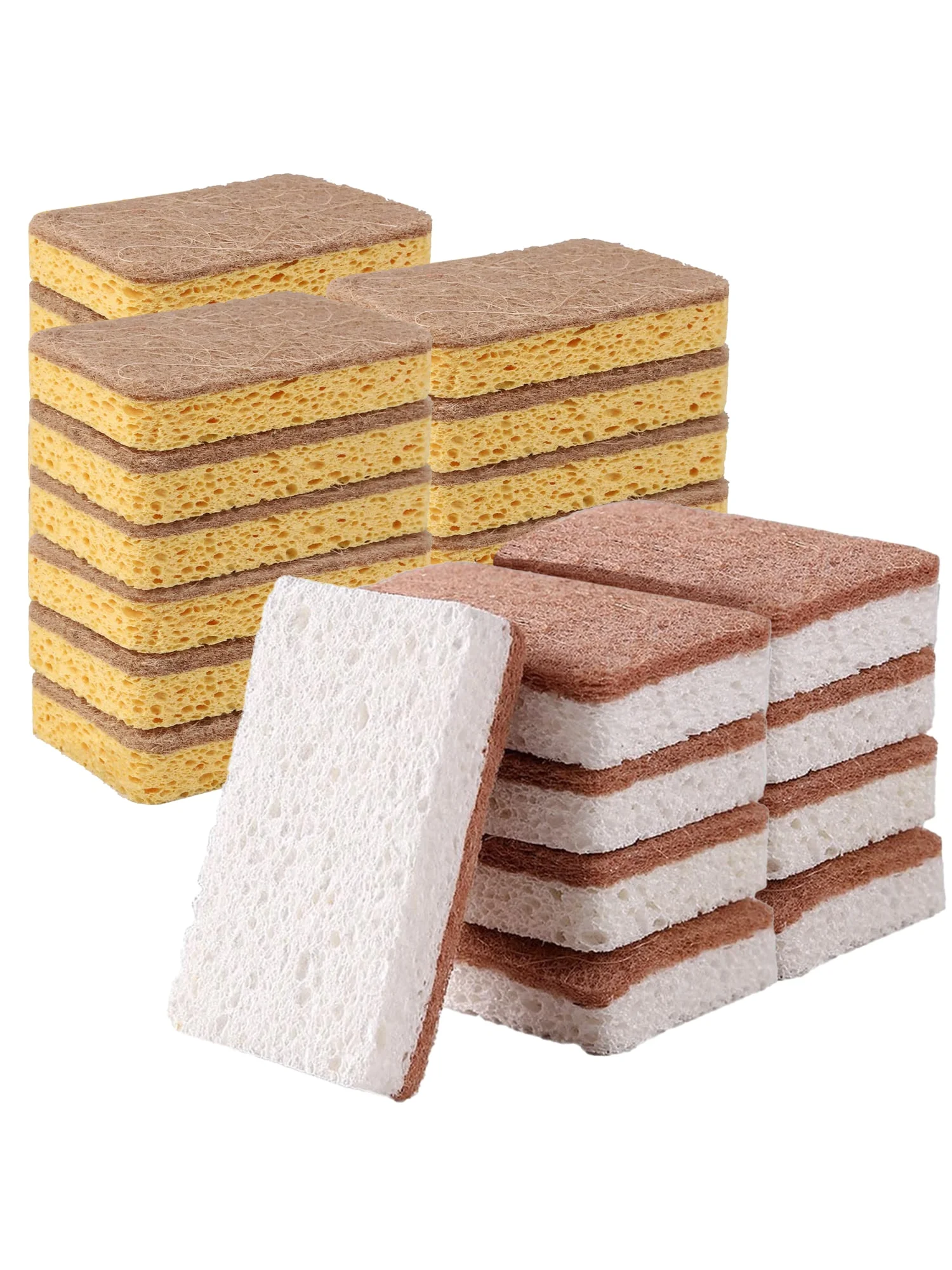 Eco-Friendly Kitchen Cleaning Brush Set with Biodegradable Scrubbing Sponges