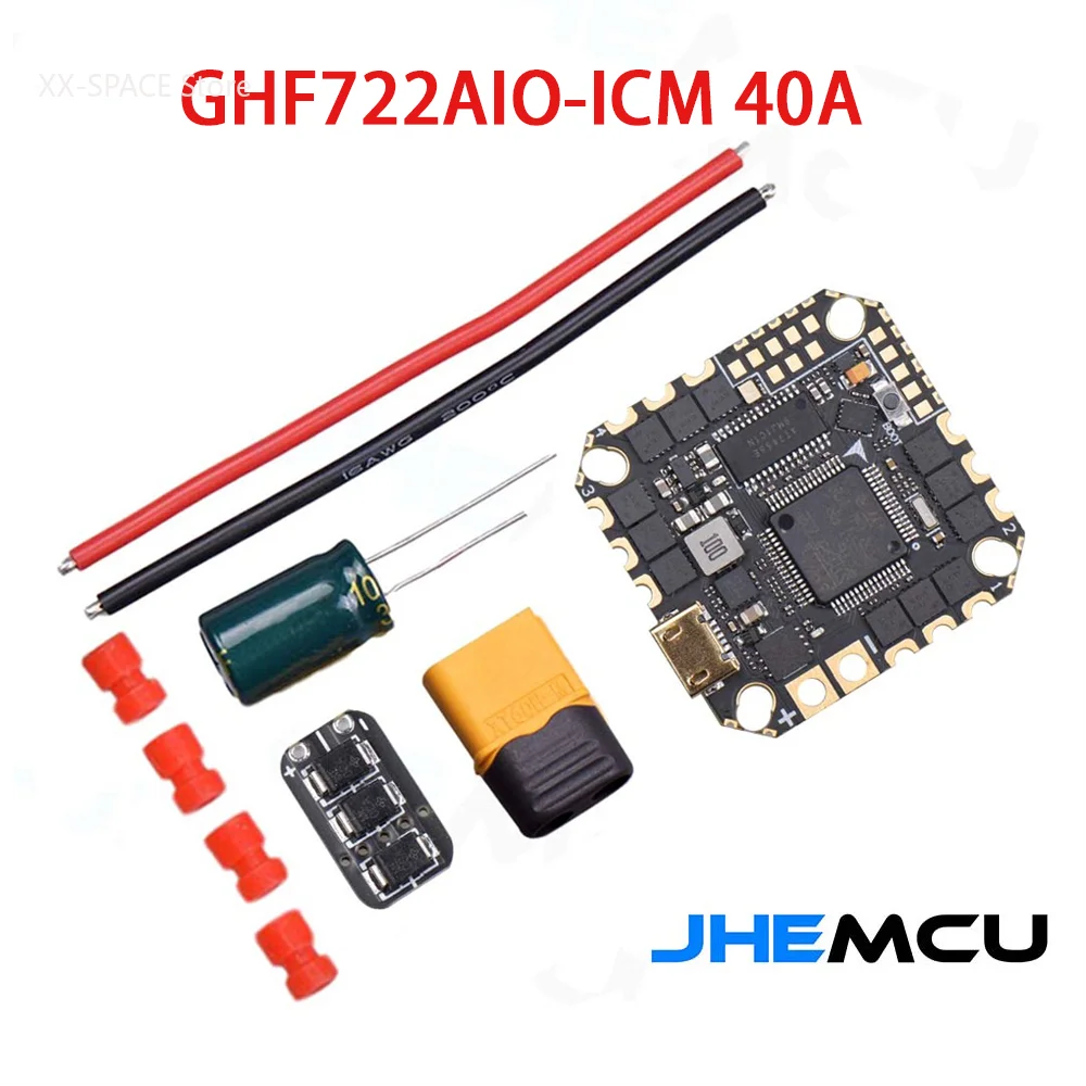 

JHEMCU GHF722AIO-ICM 40A AIO flight control ESC integrated 4in1 5V 2-6S for FPV Freestyle CinewhoopFPV racing traversing machine