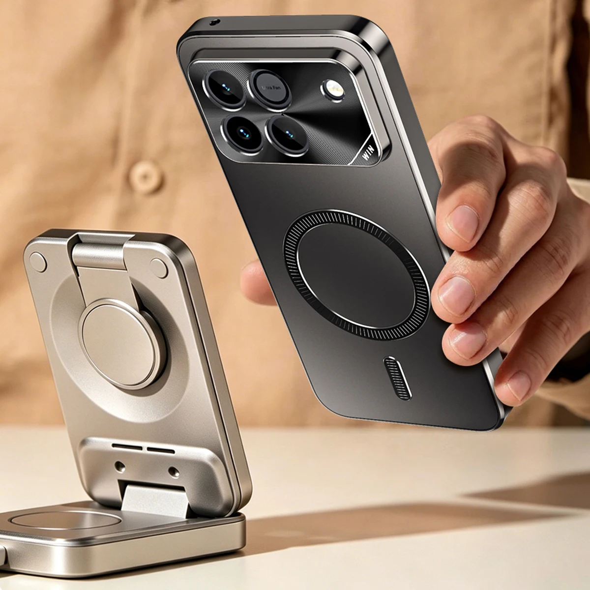 Magnetic Shockproof Phone Case with Mag-safe Charging and Hard Matte Finish