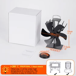 Eco-Friendly Heat Powered Wood Stove Fan | Efficient Quiet Heat Distribution System (With Thermometer)