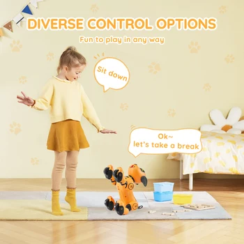 VEVOR Remote Control Robot Dog Toy Dog Programmable Smart Interactive Robotic Pet for Kids Singing Dancing RC Stunt Toy Age 3+ 3