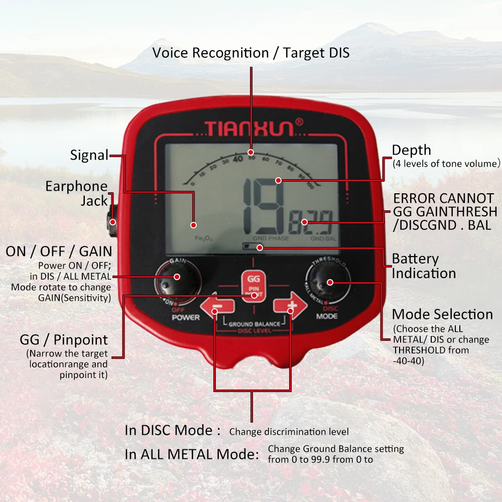Metal Detector TX850P Professional Gold Pinpointer Underground Gold Detector High Sensitivity Treasure Radar Detectors