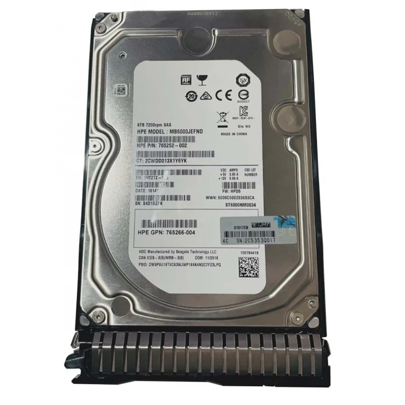 

100%New In box 3 year warranty 765259-B21 765864-001 6TB 7.2K 12G SAS 3.5inch Need more angles photos, please contact me