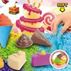 Play Sand for Kids Sensory Toys Moldable Sand Fake Sand Play Set Educational Toys Kids Sand Sensory Sand with Tools & Molds 4