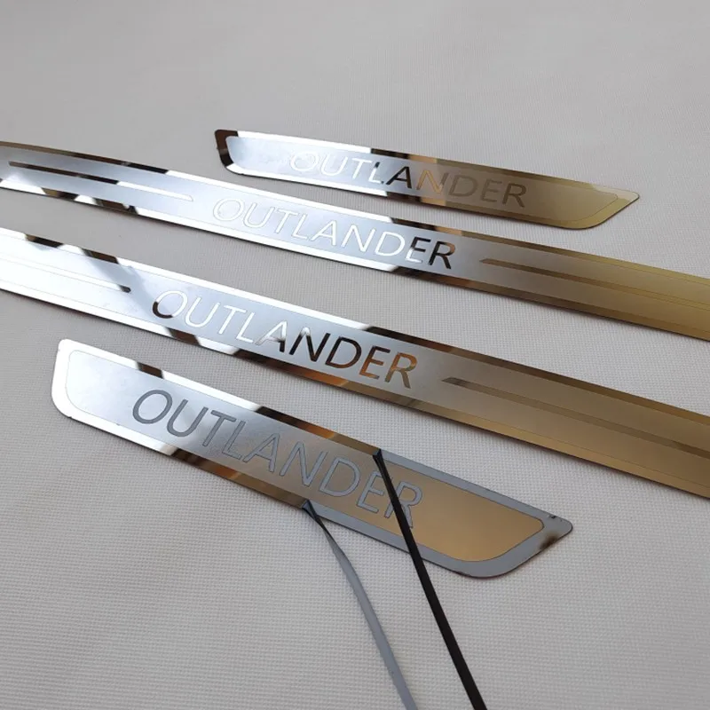 

Защитная Накладка на порог для Mitsubishi Outlander 2007-2020 2021, наклейка на педаль, аксессуары из нержавеющей стали