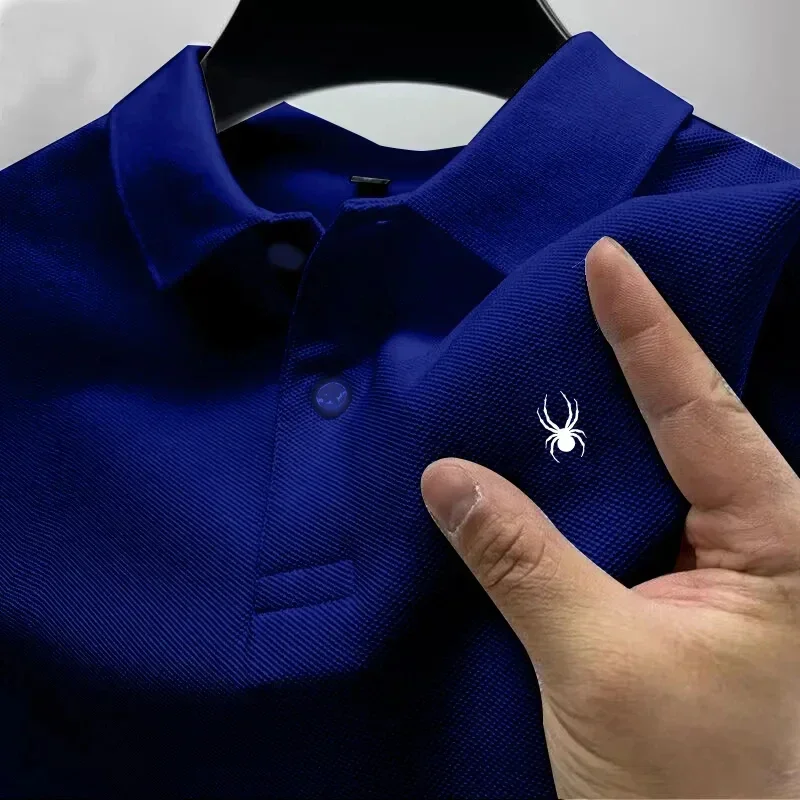 thumbnail image 1 of Camiseta de manga corta con solapa de verano para oficina, estilo clásico, estilo polo, para hombre, para negocios, ocio, transpirable, 1 of 5