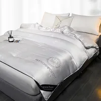 Couette d'hiver de luxe 5 kg, 100% soie de mûrier, noyau épaissi, housse en coton pour le printemps, l'automne, couverture de maison, chaleur 2
