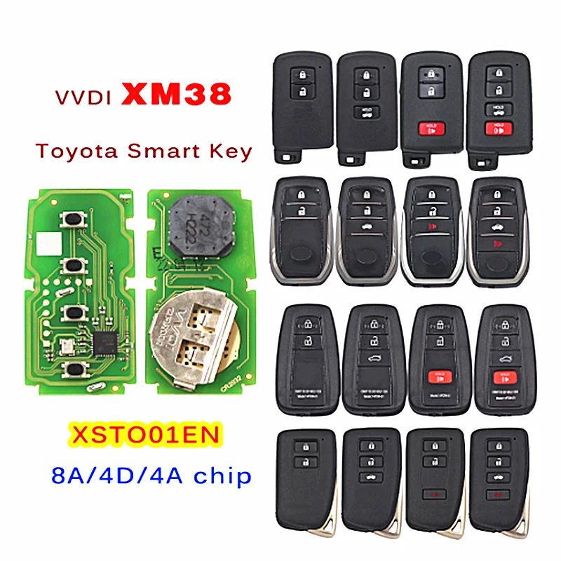 Xhorse XSTO01EN XM38 Smart Key  Proximity Remote Key 8A 4D 4A Chip for Toyota Lexus Updated Version of VVDI XM Key Shell xhorse xsto01en xm38 smart key proximity remote key 8a 4d 4a chip for toyota lexus updated version of vvdi xm key shell