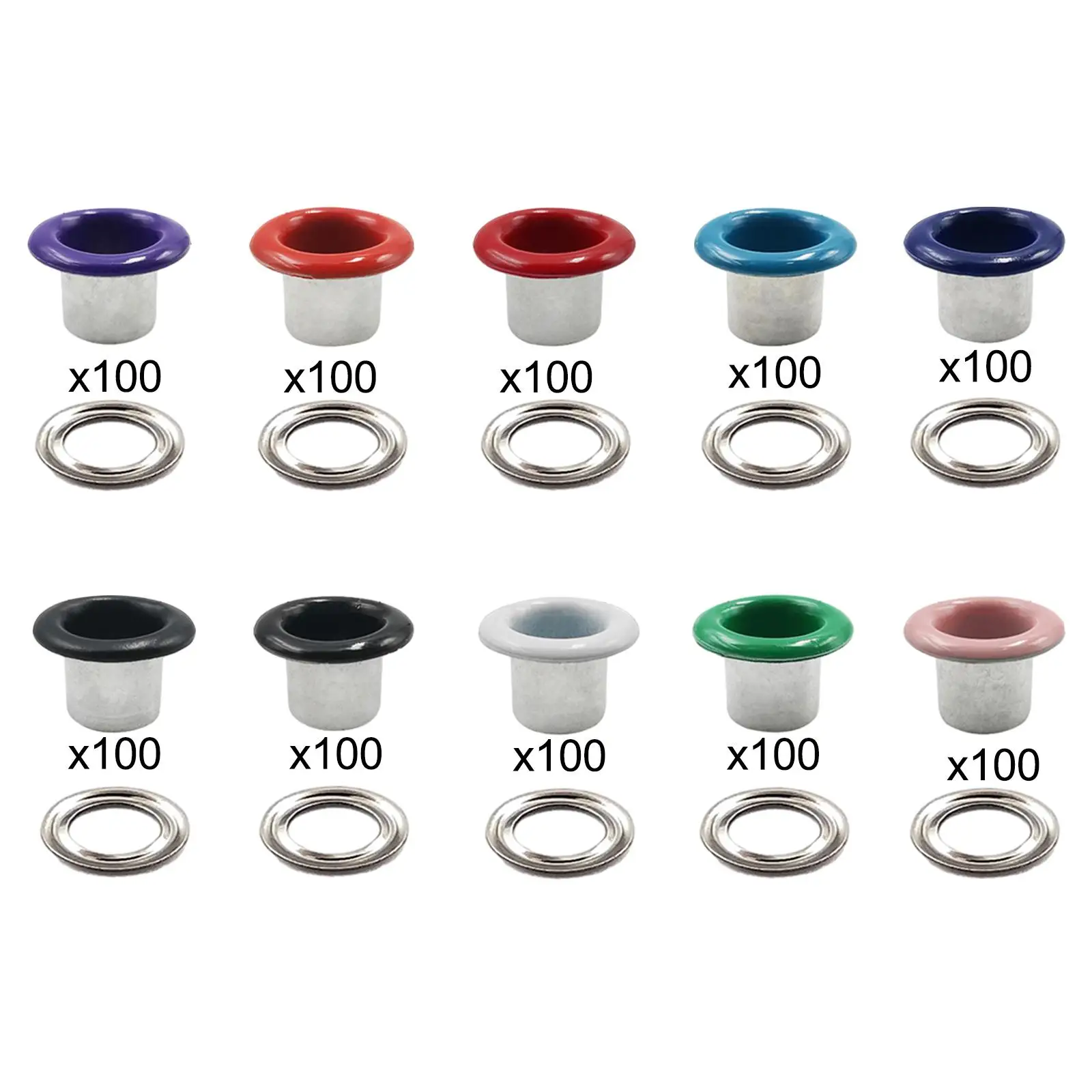 100x Metal Eyelets Grommet Kit Heavy Duty Accessories Multipurpose 5mm Tiny Grommet for Hats Canvas Leathercraft Shoes Bag
