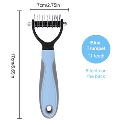 All - in - One Pet Grooming Brush for Shedding and Hair Removal (Blue)