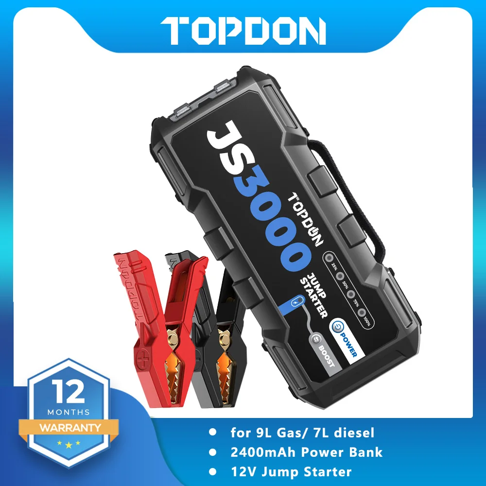 TOPDON-JS3000-Car-Jump-Starter-3000A-24000mAh-12V-Multi-function ...