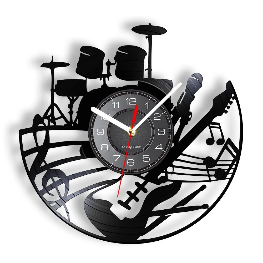 Telecaster Music Room_Exclusive wall clock made of vinyl record 