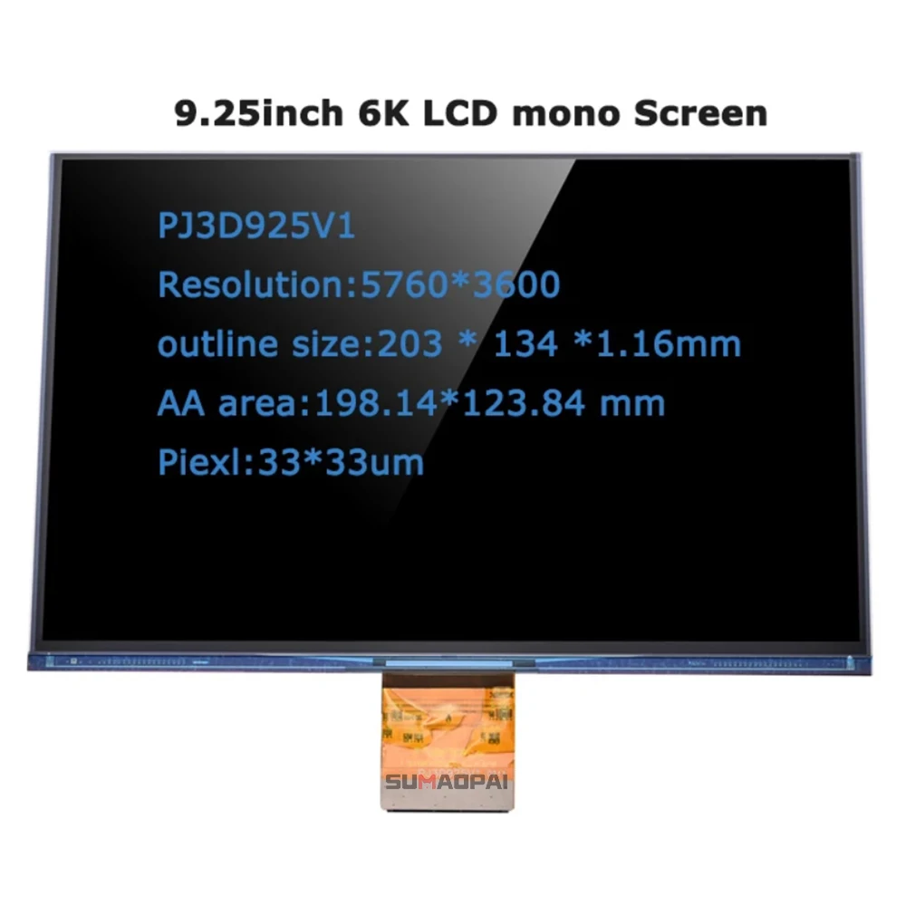 Acessórios da Impressora 3d 9.25 Polegada 6k Monocromático Lcd Mono Tela 5760*3600 Resolução Nanodlp Hdmi para Mipi Diy - Imagem 5