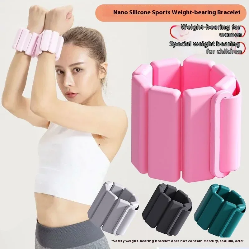 A Pair Sports Weight-bearing Bracelets Adjustable Wearable Wrist & Ankle Silicone Weights Bracelets for Running Training Fitness 4
