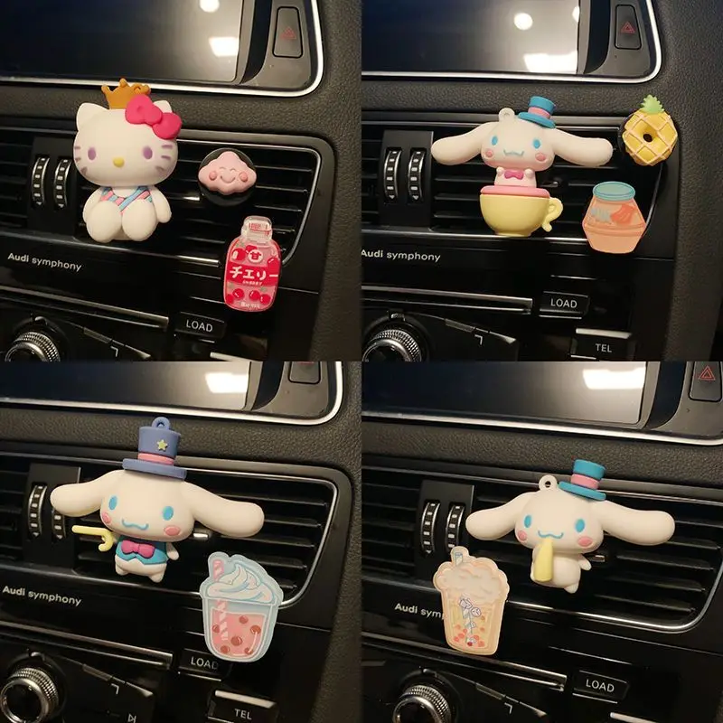 

Kawaii Hello Kitty аниме Sanrio автомобильный парфюм украшение автомобиля выхлопной порт Автомобильный Освежитель освежители клипса парфюм диффузор