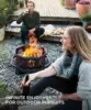 Fire Pit, Outdoor Fire Pit Wood Burning Fire Pits with Cooking Grill, Large Firepits for Outside Octagonal Heavy Duty Firepit 2