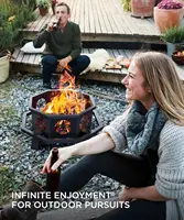 Fire Pit, Outdoor Fire Pit Wood Burning Fire Pits with Cooking Grill, Large Firepits for Outside Octagonal Heavy Duty Firepit 2