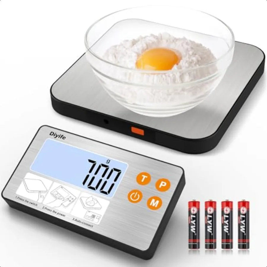 Digital Kitchen Scale with Split LCD Display