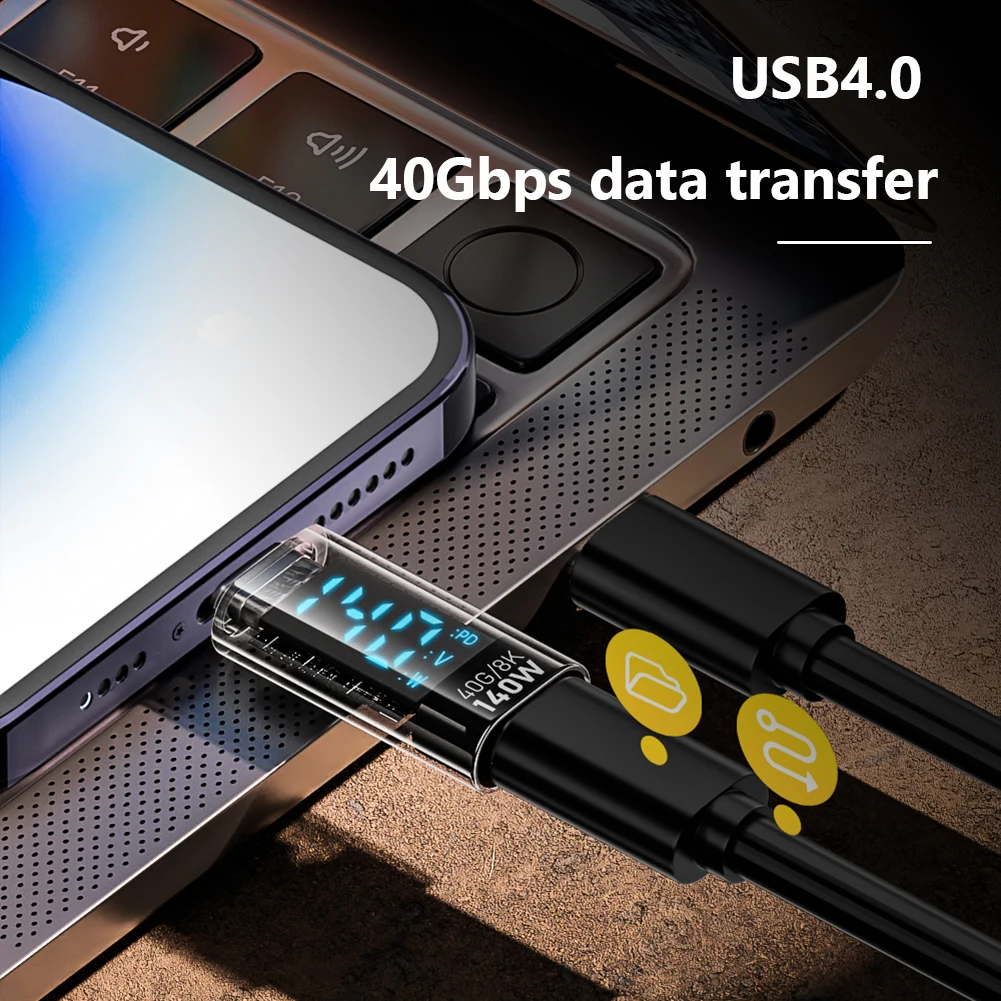 USB C To Type C Adapter 140W Output Digital Display 40Gbps High Speed Transfer 8k@60Hz For MacBook