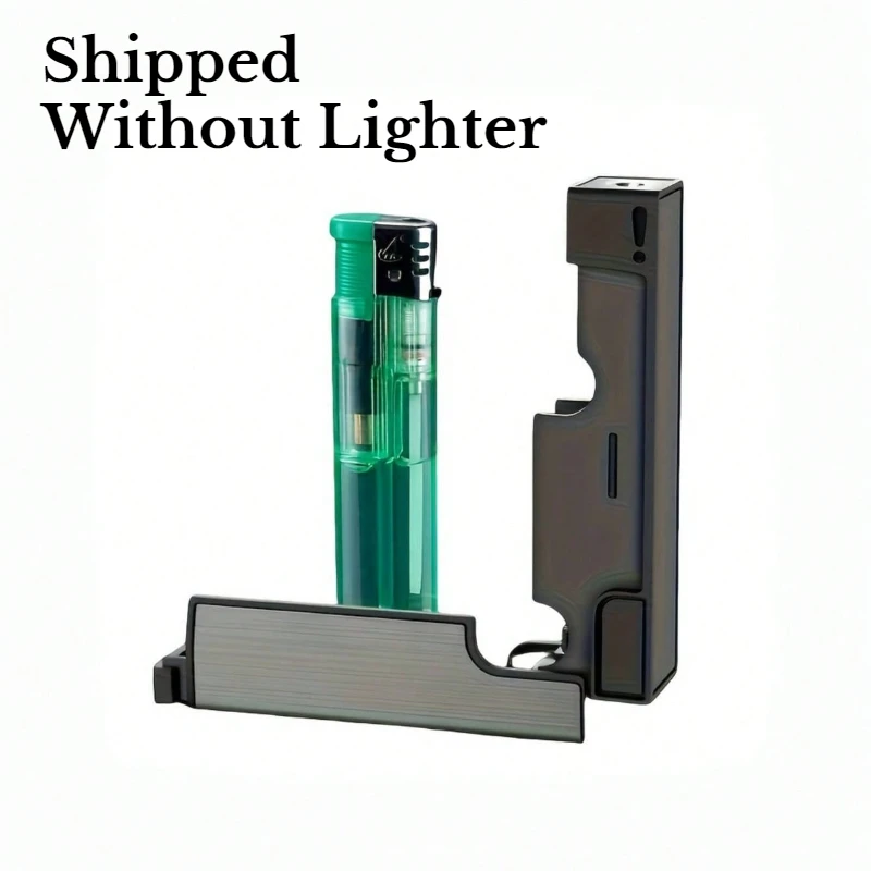 Stylish Metal Cigarette Case with Built-In Lighter, Anti-Pressure & Moisture-Proof Design, Holds 20 Standard Cigarettes