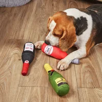 Dog toy simulation wine bottle series contains ringing paper BB called sounding spot molar toy 2
