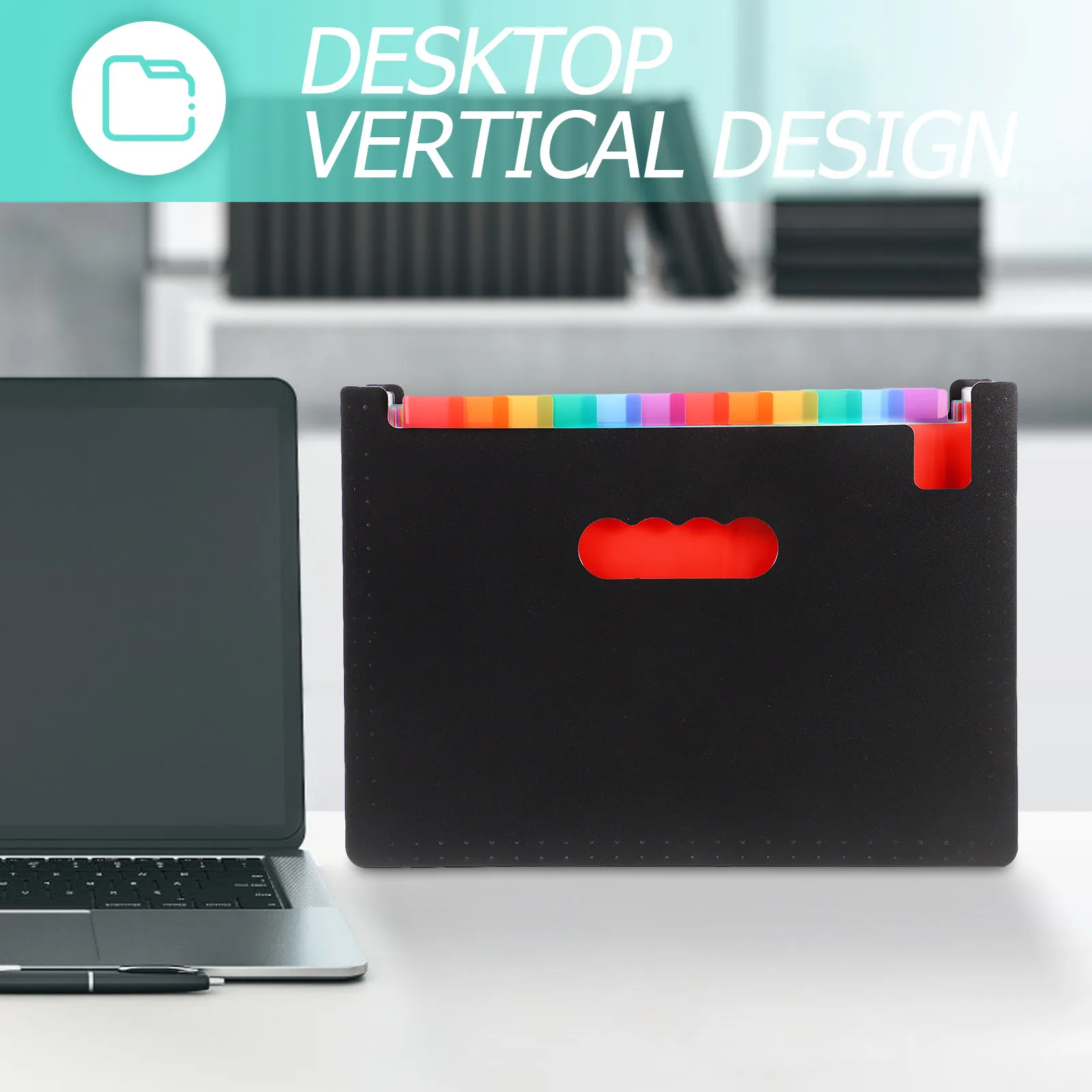 레인보우 아코디언 파일 폴더 두꺼운 PP 다층 확장형 문서 정리함 영수증 홀더 소형 사무실 파일 보관 가방