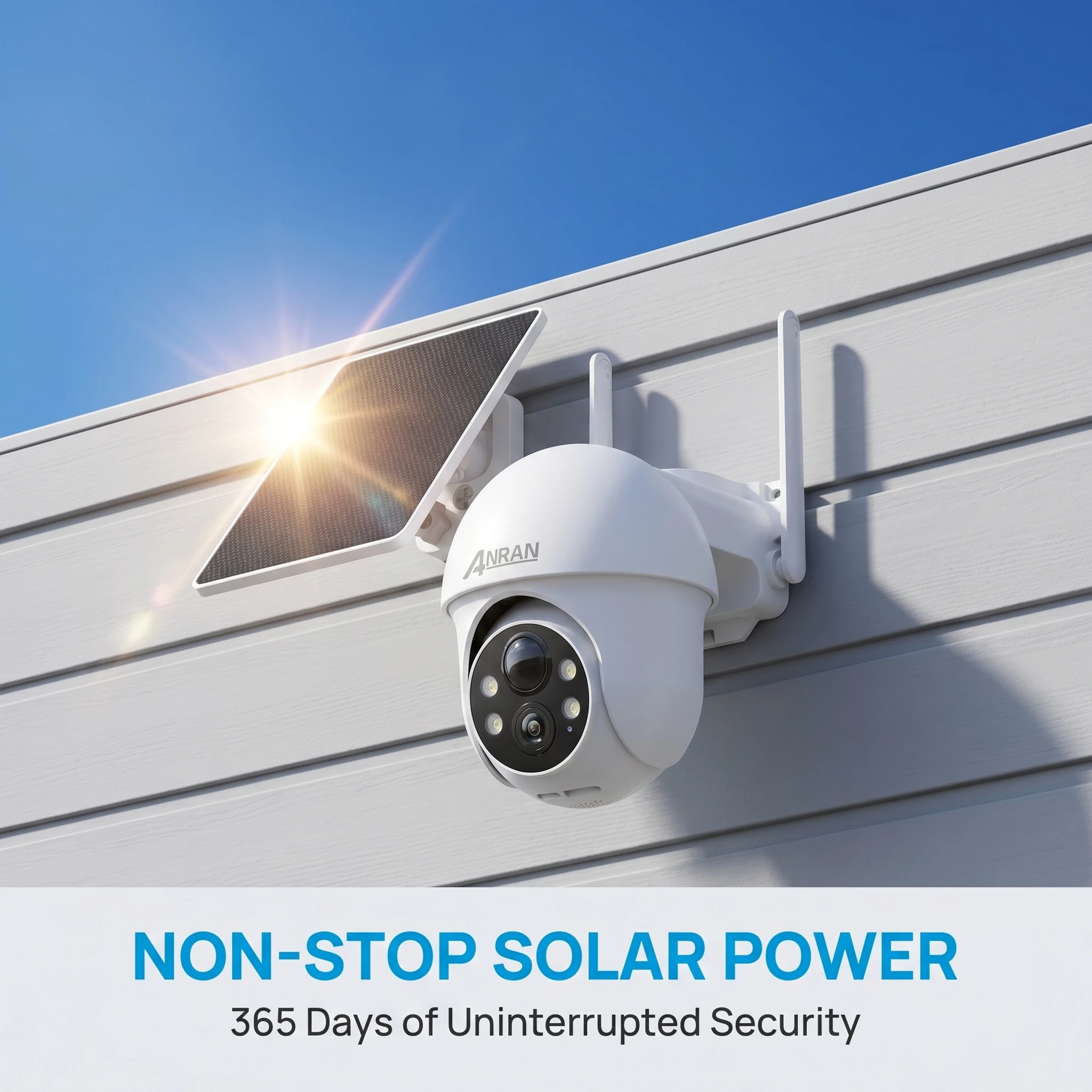 ANRAN 5MP Wifi Solar Camera 360° Rotation Security Surveillance Camera Outdoor Wireless Human Detection Custom Detection Area 2