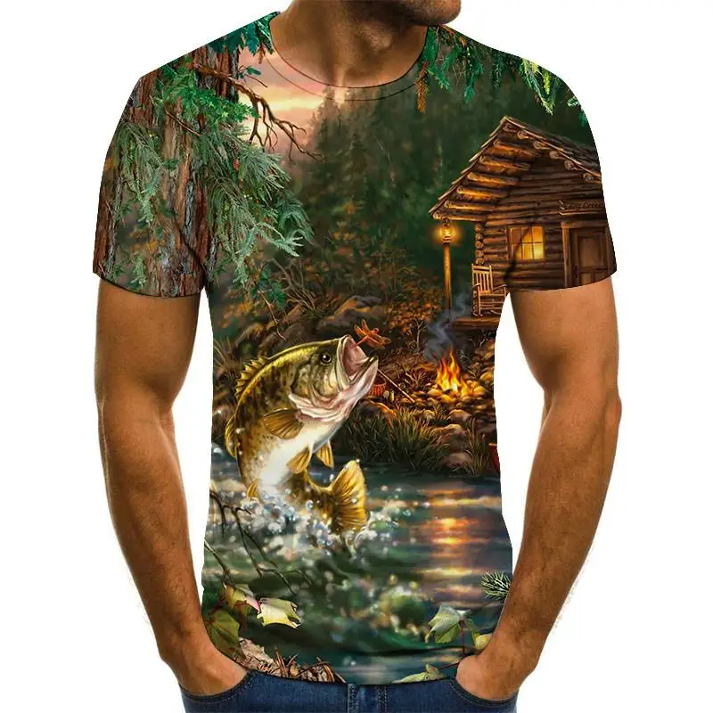 

3D Printed Fish Pattern New Summer Men and Women Casual T-shirt Fashion Trend Youth Cool Men's T-shirt Hip Hop Short Sleeve Tops
