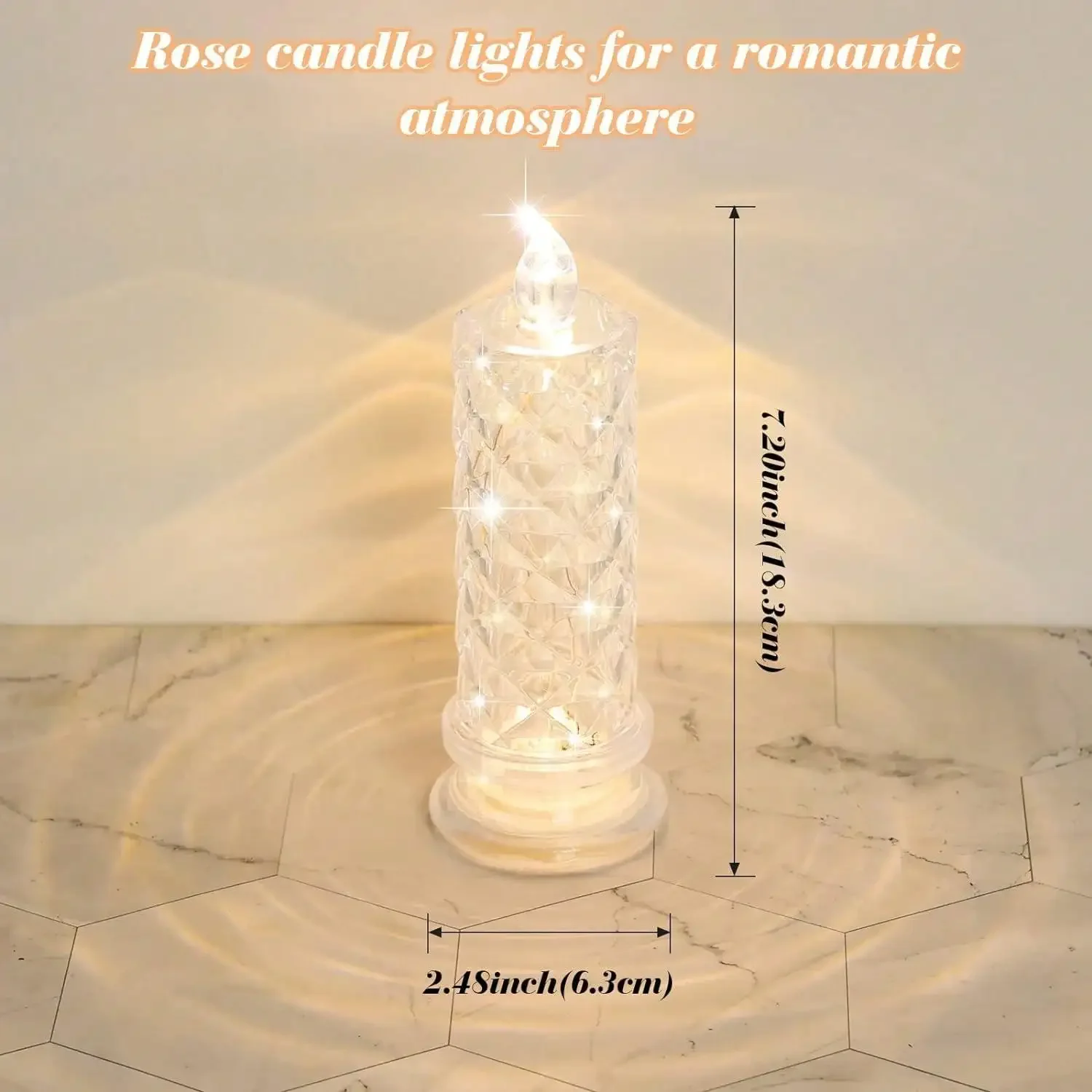 thumbnail image 2 of Flameless LED Candles Romantic Battery Operated Fake Pillar Candles For Valentine's Anniversary 2 of 13