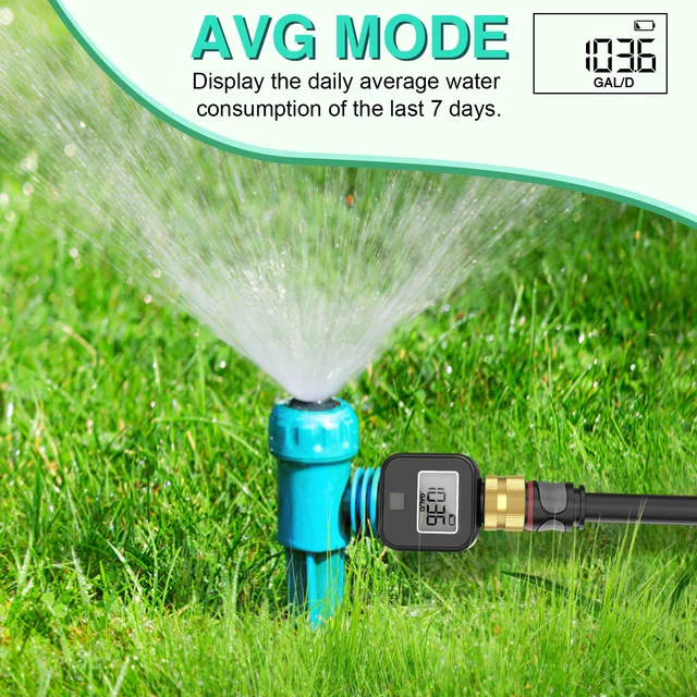 Digital Water Flow Meter High Accuracy IP6X Measure Water Consumption and Flow Rate for Outdoor Garden Watering Irrigation Hose 3