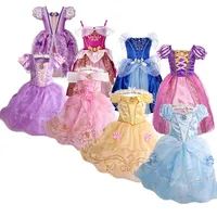 Costume de princesse pour enfants, robe fantaisie à fleurs, pour noël, anniversaire, carnaval, déguisement raiponce Belle, nouvelle collection 2024 1