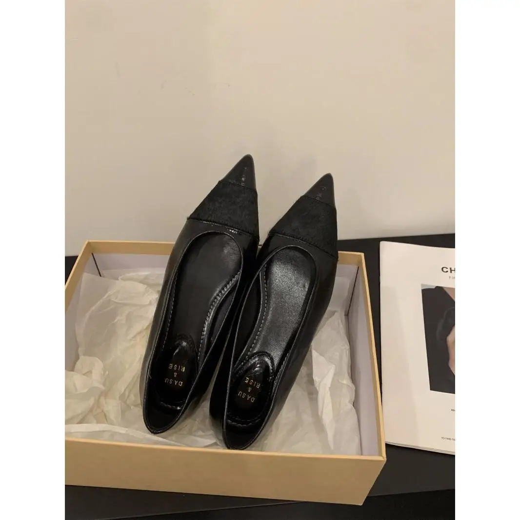 Pointed Toe Women Loafers Black Brown White Casual Mules Shoes New 2024 Fashion Shallow Slip on Low Flat Heel Party Dress Shoes 6