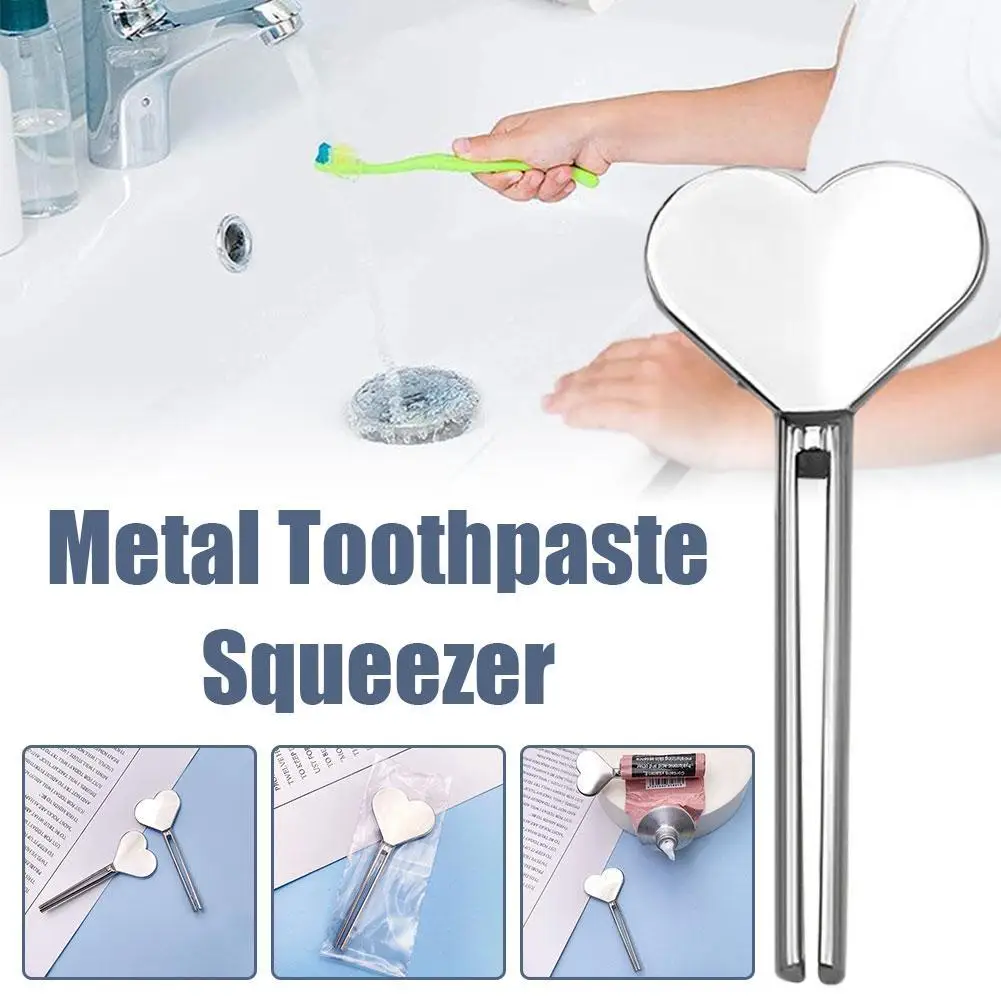Metal Manual Toothpaste Squeezer Hand Cream Tube Dispenser Roller Heart People Accessories Shaped Circle Tube Bathroom V7o9 3
