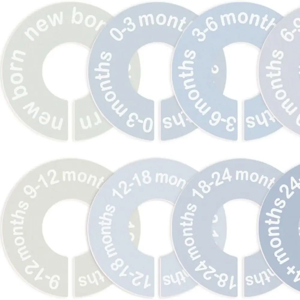 68/9Pcs 정리용 옷걸이  옷 사이즈 분리기 DIY 공예 라운드 옷장 분리기 0-24개월 플라스틱 의류 라벨