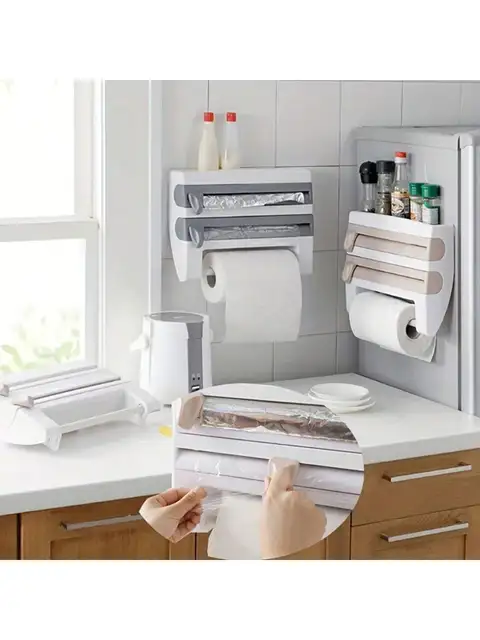 다기능 주방 플라스틱 랩지 타월 거치대: 편리함과 공간 절약을위한 최상의 솔루션
