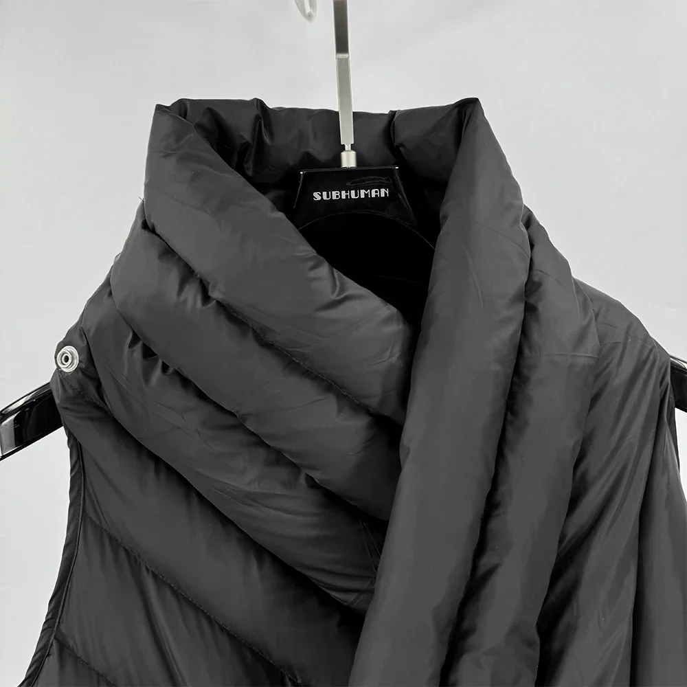 Men Down Coats Jackets Gothic Women Vest High Street Clothing Trench Oversized Winter Dust Windbreaker Black Jackets