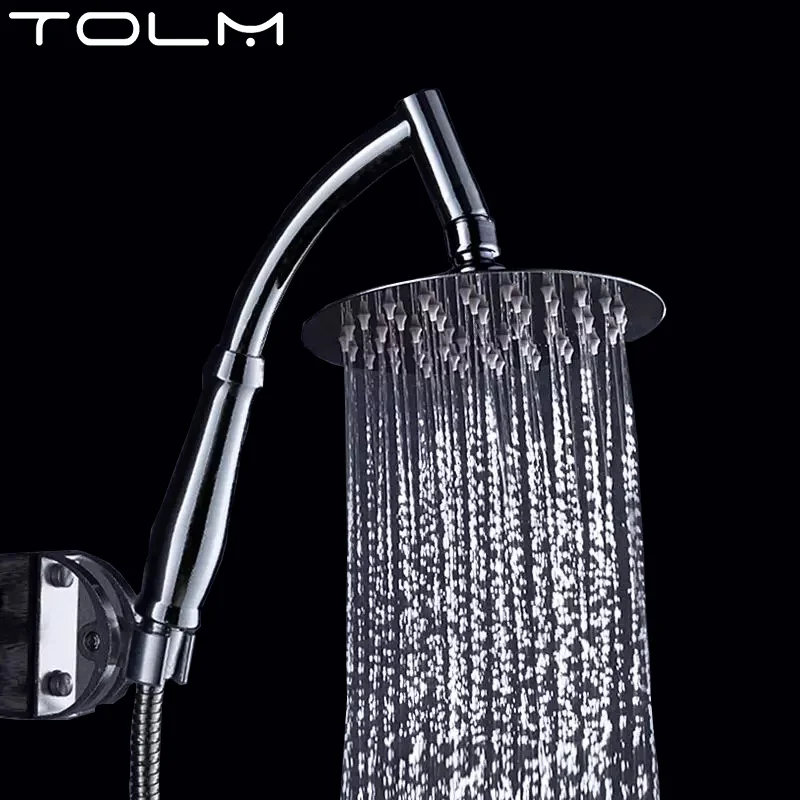 6 Inch Chrome High Pressure 360 Adjustable Large Round R ainfall Sprayer Bathroom Hand Held Shower Head Shower Faucet 2