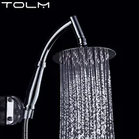 6 Inch Chrome High Pressure 360 Adjustable Large Round R ainfall Sprayer Bathroom Hand Held Shower Head Shower Faucet 2