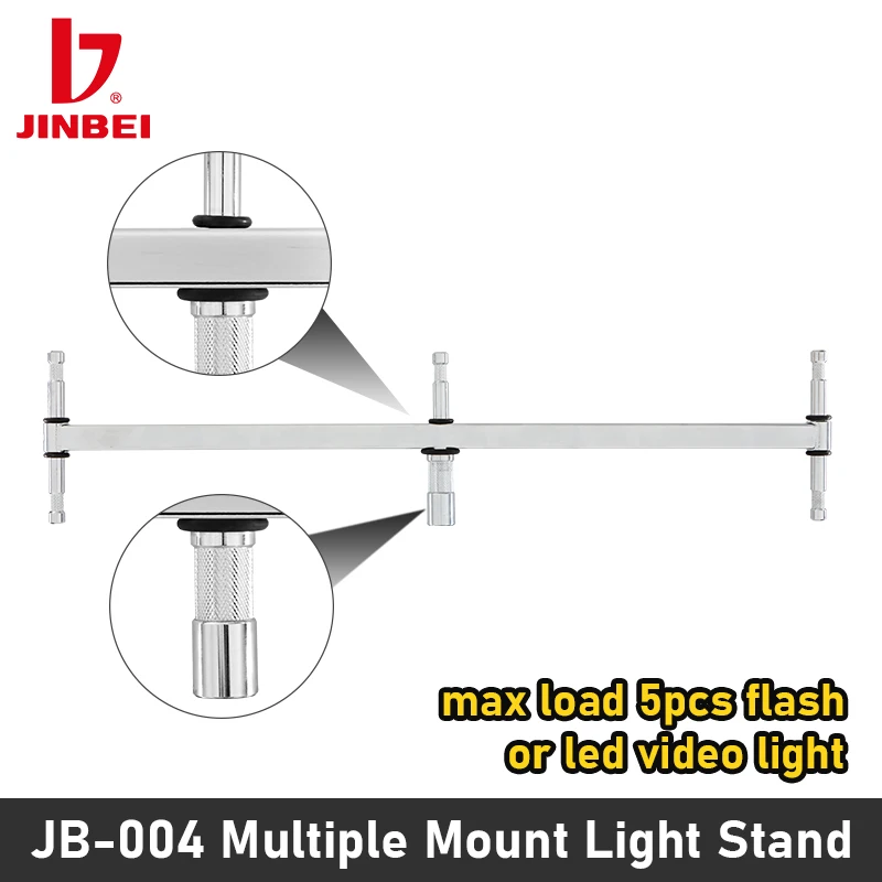 JINBEI JB-004 멀티 램프 브래킷 라이트 스탠드, 휴대용 사진 붐 암, LED 비디오 조명, 스튜디오 플래시, 야외 스트로브
