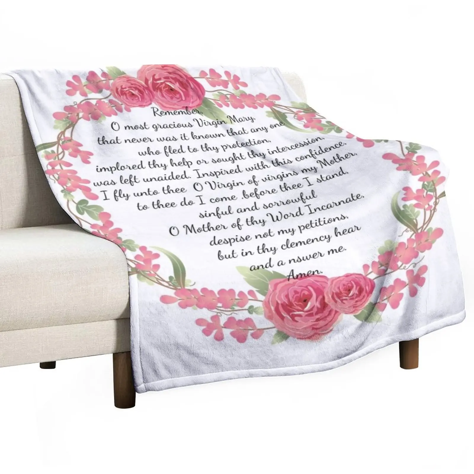 

Memorare Throw Blanket Designer Blankets Blanket Fluffy Flannel Fabric