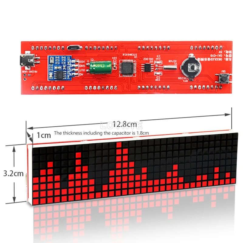LOTHYE DIY LED 음악 스펙트럼 픽업 제작 키트, 음성 제어 깜박이 납땜 Dly 전자 키트, 시계 자동차 분위기 램프