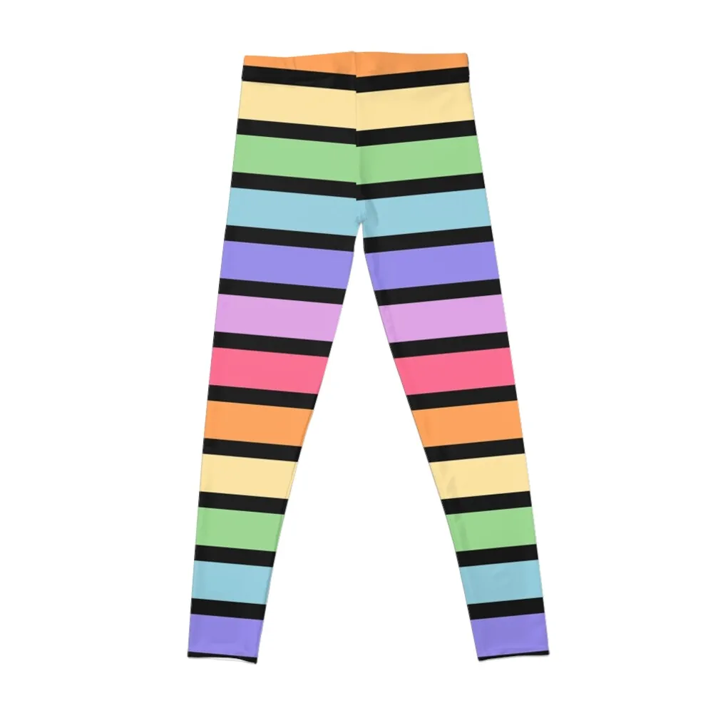 Rainbow Stripes Leggings Women's high waist fitness set gym joggers for sports shirts gym Womens Leggings