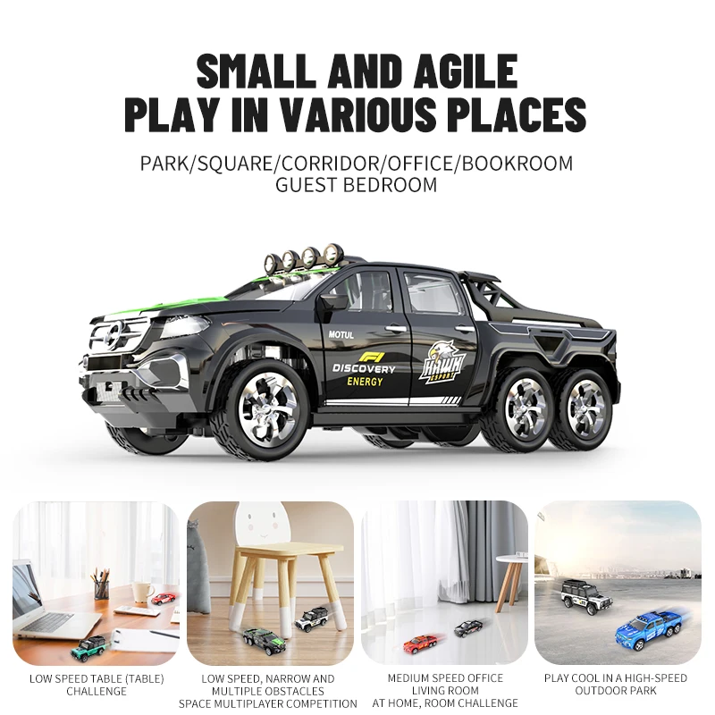 Mini Rc Car Alloy 1/64 Remote Control Off-Road Cars Model with Trunk Wagon Light Drift Racing Electric Toys for Boys Kids Gift