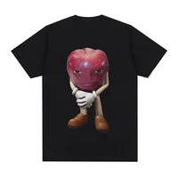 Funny Me Asf Apple with Face Meme T Shirt Unisex Fashion High Quality T Shirts Men Retro Casual Short Sleeve T-shirt Tops 1