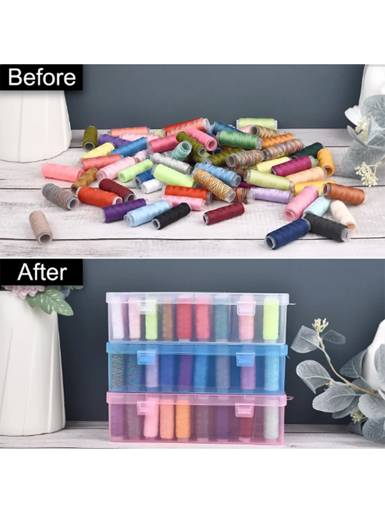 Description Picture 5 of item42 Axis Needle and Thread Box Household Storage Box Multi Functional Transparent Needle and Thread Set Thread Box Sorting
