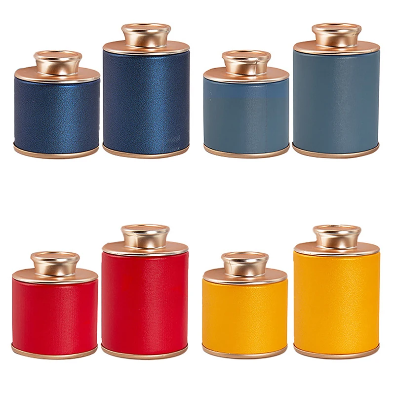 Tea Tin Box Tea Canister Airtight Container Household Mini Empty Tea Tin Can Household Green Black Tea Sealed Jar Portable Travel Small Packaging Box Paper Storage Can