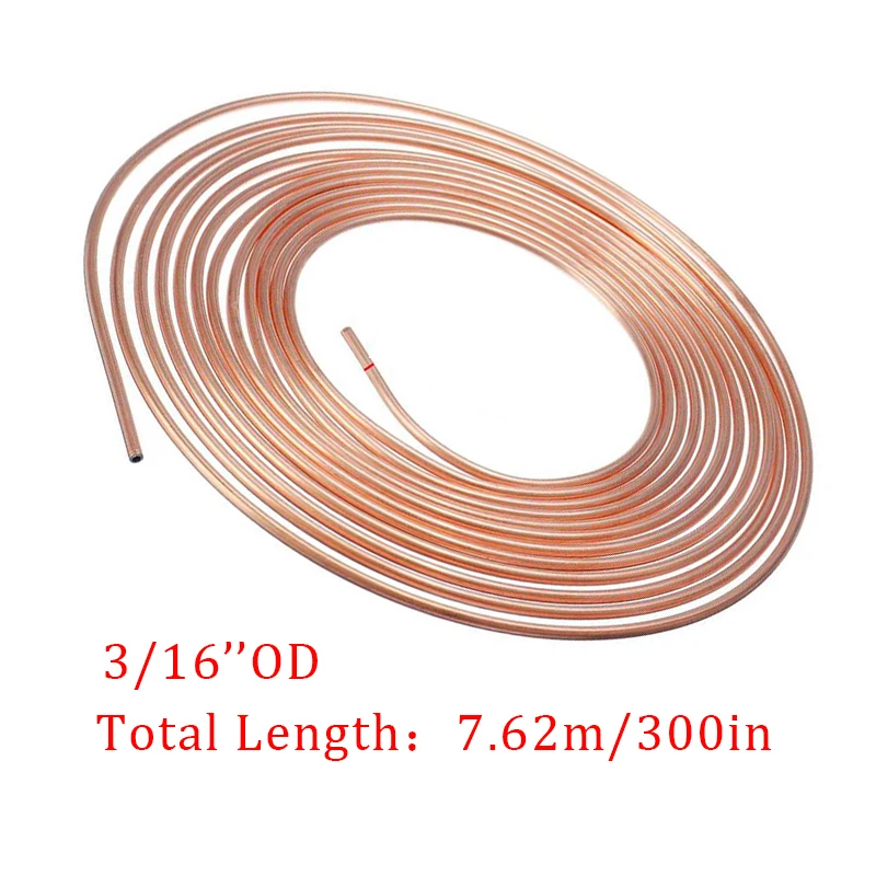 Brake Pipe Hose 25ft 7.62m Roll Tube Coil Of 3/16 Mosquito Coil Disc Anti-Rust Brake Pipe Hose Line Tubing