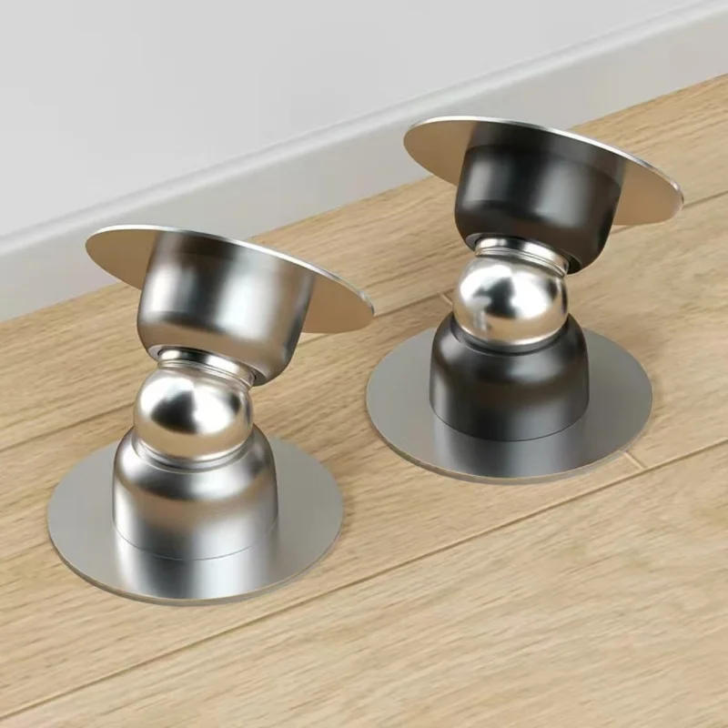 ตัวกั้นประตูแม่เหล็กสแตนเลสแบบติดสติ๊กเกอร์ สำหรับประตูห้องน้ำ กระจก ประตูซ่อน ตัวจับประตูแบบไม่ต้องเจาะพื้น อุปกรณ์ยึดประตู 1